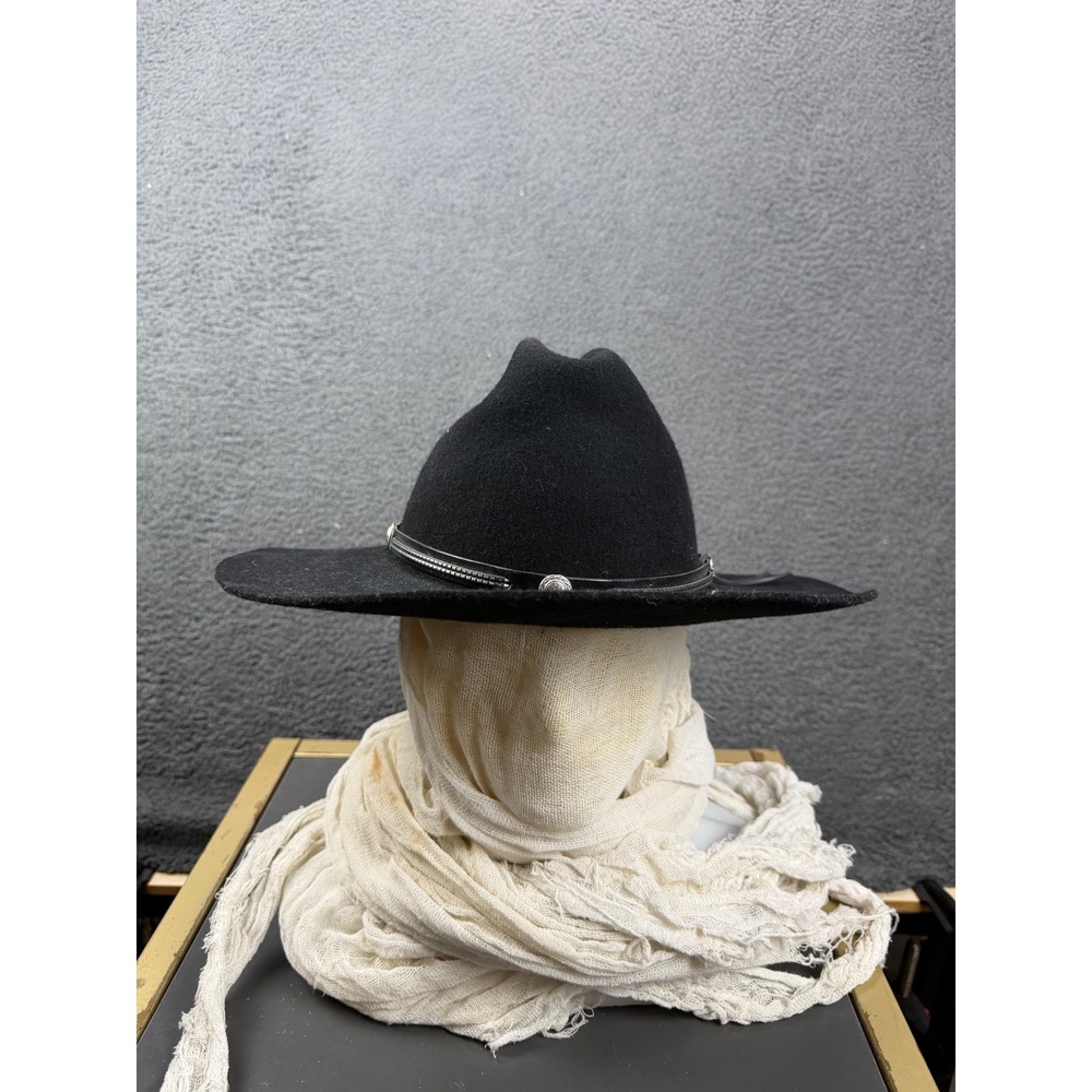 Eddy Brothers Black‎ Felt Cowboy Hat Western Style Mens Size RogO II